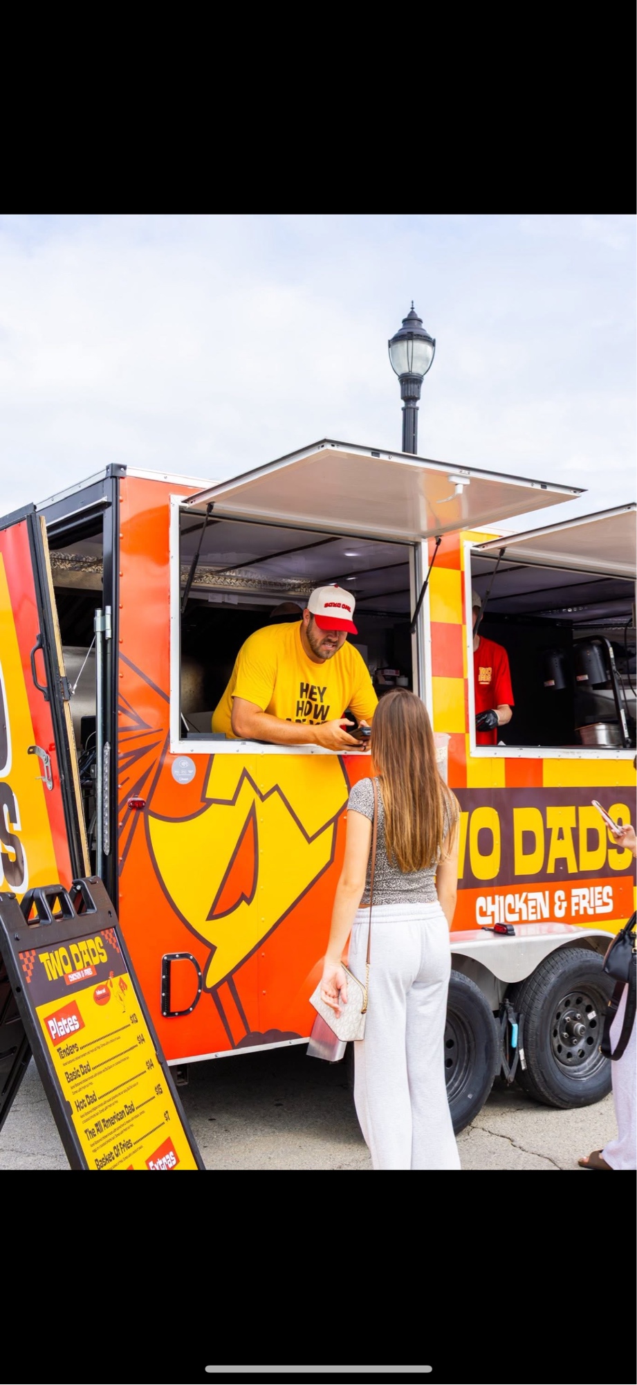 Two Dads food truck open and serving customers